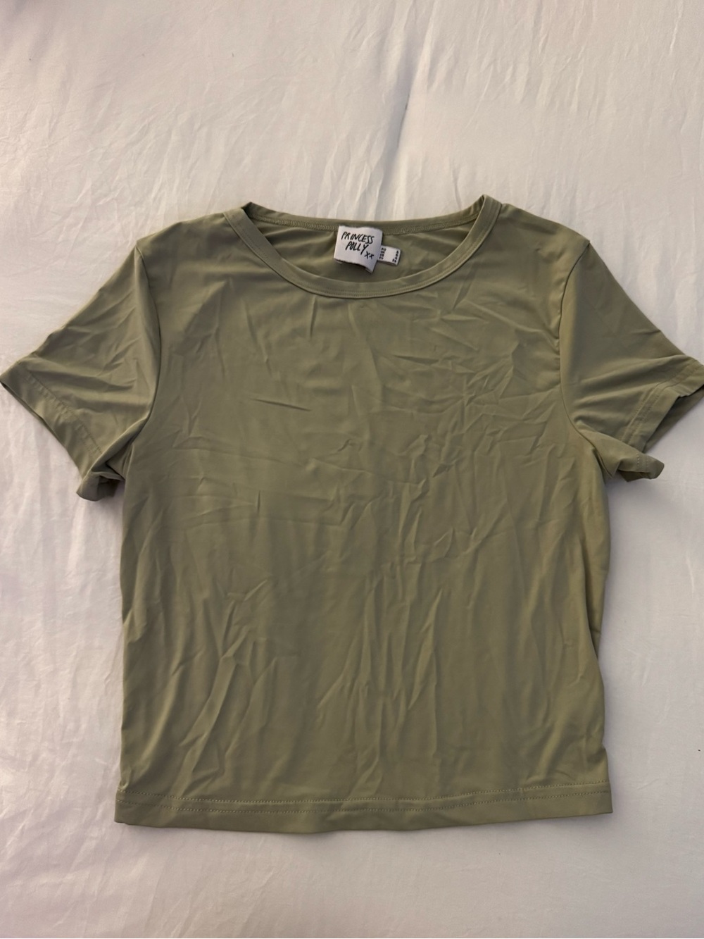Princess Polly Olive Green Short Sleeve Baby Tee SIZE 4